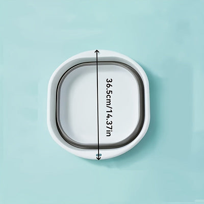 Esencial de Viaje | Bañera de Pie Plegable y Portátil - Plástico Grueso Duradero con Diseño a Rayas - Ideal para el Hogar, Residencia Universitaria o Uso al Aire Libre - Perfecto para Lavar Manos y Pies