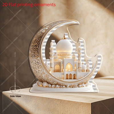 2D Plano, Estilo Bohemio, Mosquetero de Acetato, Adorno - Decoración Multifuncional para Hogar, Oficina, Dormitorio y Cafetería | Tema Religioso de Ramadán