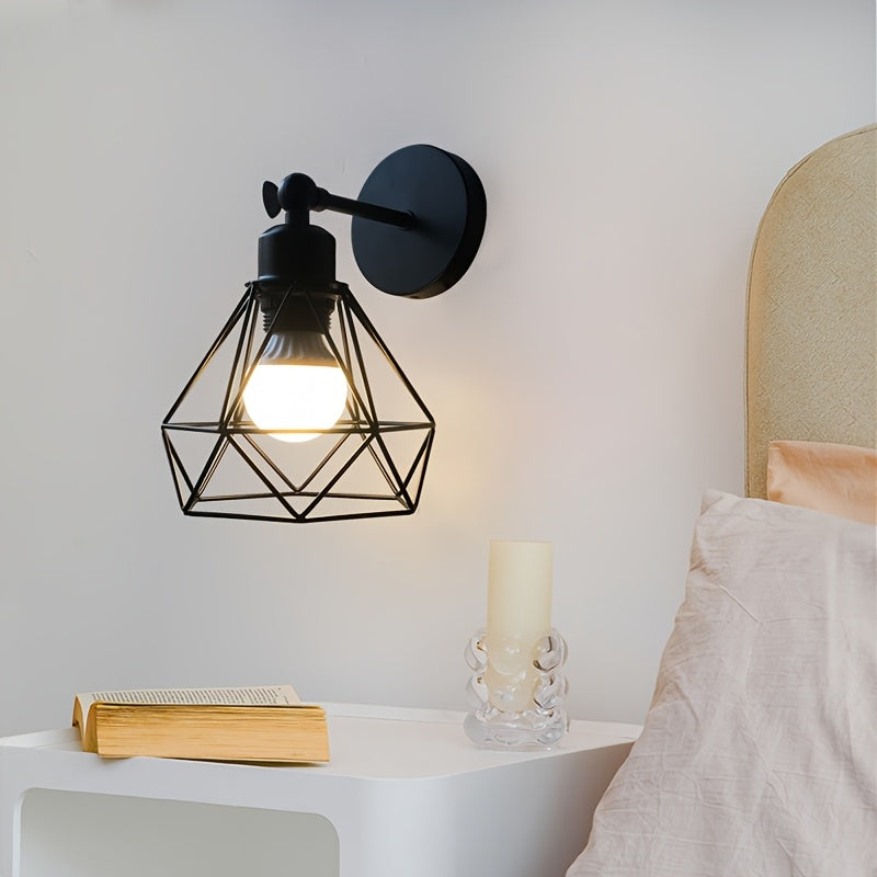Linterna de pared moderna minimalista negra con base E27 ajustable, lámpara para sala, chimenea, comedor, cocina, pasillo, entrada o dormitorio (sin bombillas)