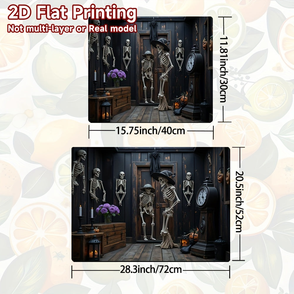 1pc Protector de Estufa para Halloween - Escena Espeluznante con Esqueletos, Alfombrilla Antideslizante para Cocina, Fácil de Limpiar, Compatible con Estufas de Gas y Eléctricas - Decoración Perfecta para Fiestas de Terror y Uso Todo el Año, Accesorio Fe