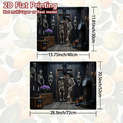 1pc Protector de Estufa para Halloween - Escena Espeluznante con Esqueletos, Alfombrilla Antideslizante para Cocina, Fácil de Limpiar, Compatible con Estufas de Gas y Eléctricas - Decoración Perfecta para Fiestas de Terror y Uso Todo el Año, Accesorio Fe