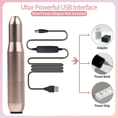 Kit de Taladro de Uñas Eléctrico Profesional, Taladro de Archivo de Uñas, Conjunto de Manicura y Pedicura, Conjunto de Archivo de Uñas para el Hogar y el Salón, Herramienta de Pulidor y Pulido de Uñas