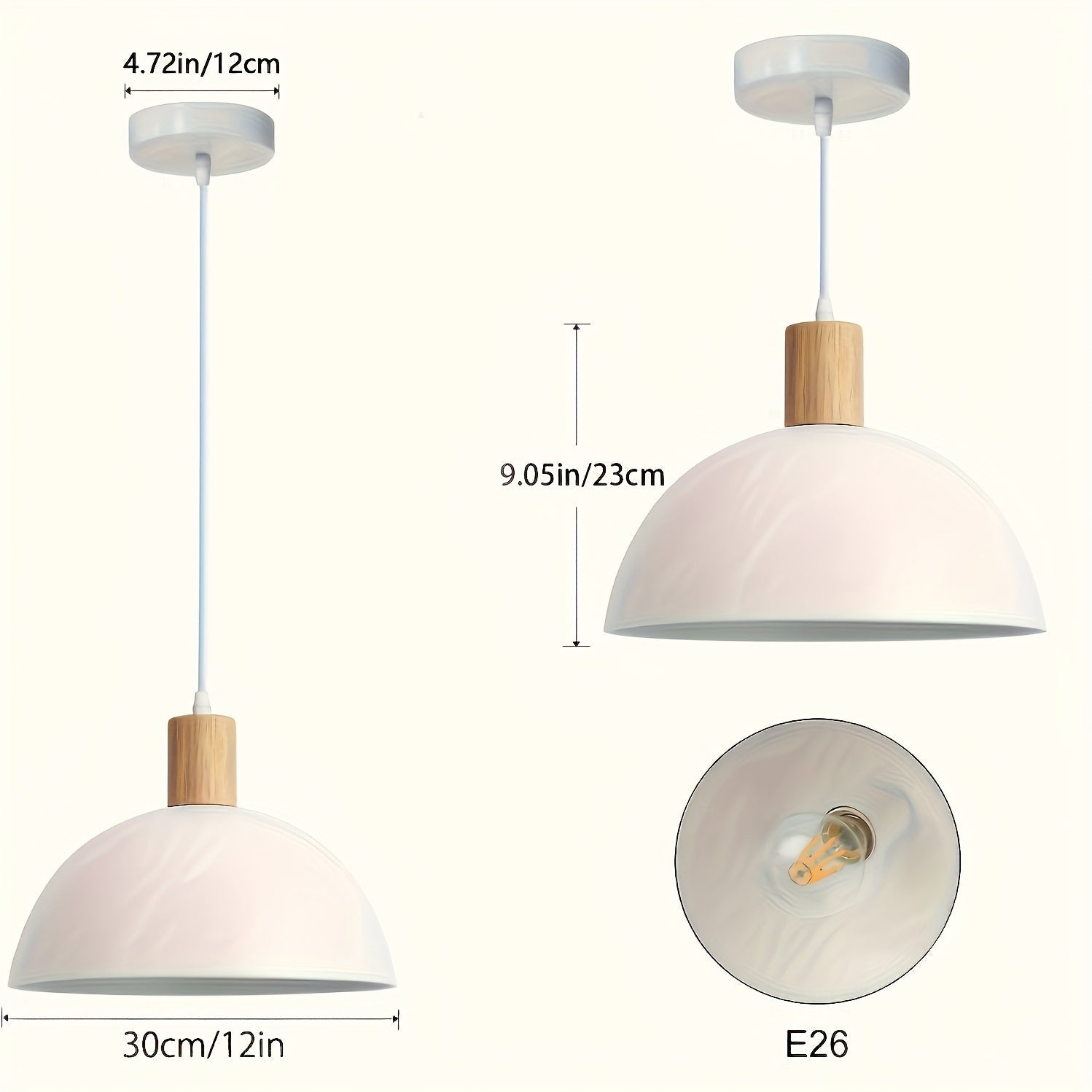 1pc Lámpara Colgante Ajustable Moderna Retro Blanca - Montaje Semi-Rasante de Metal Pulido para Isla de Cocina, Comedor Rústico y Decoración del Hogar (Sin Bombilla Incluida), Iluminación Contemporánea, Construcción Metálica, Diseño Vintage, Estructura R