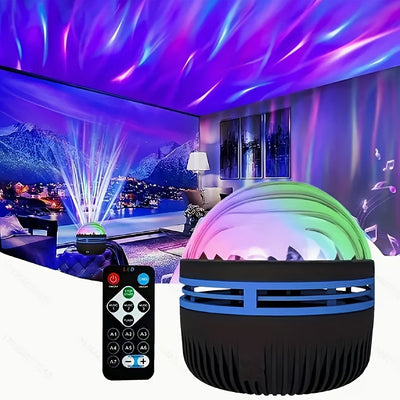 Proyector de Luz Nocturna LED Galaxia 1pc - Diseño Cósmico de Estrellas y Planetas, Lámpara de Ambiente con Alimentación USB para Dormitorio, Sala de Estar o Decoración de Salón de Juegos, Temática Fantasía Moderna, Brillo Ajustable, Control Remoto Inclu