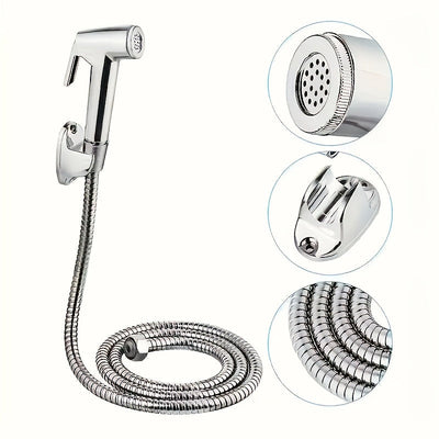 1 Juego de Suministros de Baño, Ducha Portátil, Aspersor para Mujeres, Equipado con Boquilla de Alta Presión y Manguera de Acero Inoxidable Nd, Incluye Soporte de Montaje en Pared y Accesorios de Montaje. Diseño Ahorrador de Agua Muy Adecuado