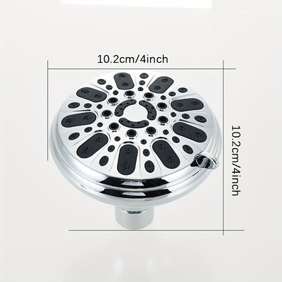 1pc Cabezal de Ducha Vintage de 5 Modos - Montaje en Pared con Acabado Pulido, Construcción de Plástico Duradero & Fácil Instalación para Mejora del Baño, Diseño Redondo Clásico, Distribución Uniforme del Agua