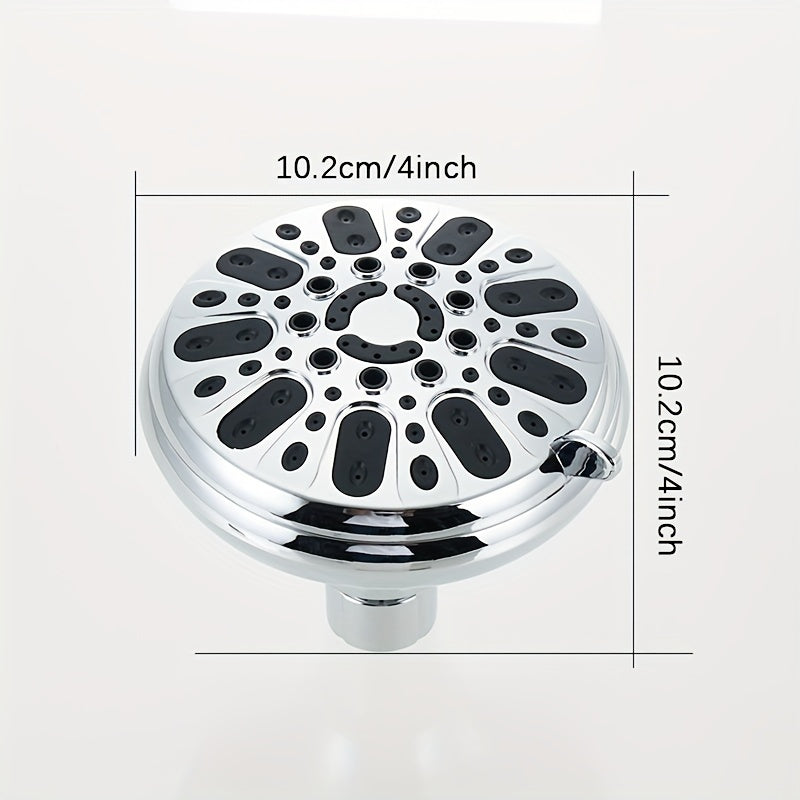 1pc Cabezal de Ducha Vintage de 5 Modos - Montaje en Pared con Acabado Pulido, Construcción de Plástico Duradero & Fácil Instalación para Mejora del Baño, Diseño Redondo Clásico, Distribución Uniforme del Agua