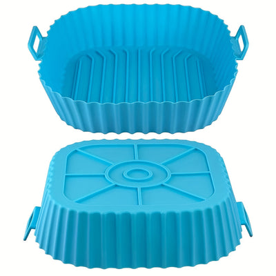Forros de Silicona para Freidora de Aire Uso Comercial y Doméstico - Antiadherente Reutilizable con Relieves Elevados, Mangos Resistentes al Calor, Compatible con Freidoras de 3QT-5QT, Fácil Limpieza & Duradero, Diseño de Superficie Estriada