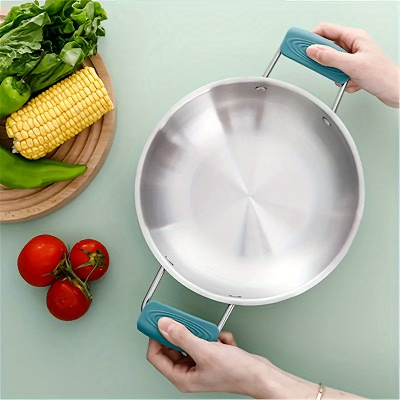 Fundas para Mangos de Silicona, Antiescaldaduras y Antideslizantes, Accesorios de Cocina Resistentes al Calor - Multicolor, 1 Par, Cubiertas para Mangos de Ollas