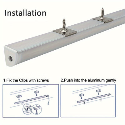 Canaleta de aluminio en forma de V para tiras LED, 10 piezas, difusor de luz, duradero, eficiente energéticamente, incluye cubierta protectora de PC y clips de montaje, para decoración del hogar e instalación de luces lineales