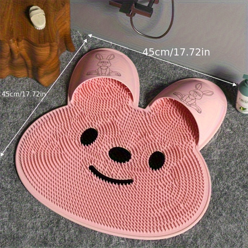 Paquete de 2 piezas de color gris y blanco, 1 pieza de paquete individual de 3 colores, masajeador de pies y dedos de conejo de silicona, no resbala, no luz roja, removido en beige, adecuado para la ducha, el baño, los pies, las piernas - sin aceite, fác