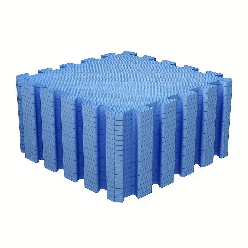 20-Unidades de Alfombras Entrelazadas, 30cm x 30cm, Negro/Azul/Gris, Material PS, Suelo de Piso para Sala de DIY, Ensamblaje Fácil, Longitud de Costura Personalizable