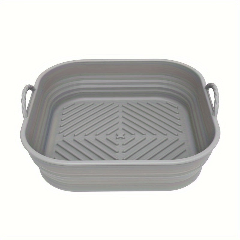 1pc, Forro De Silicona Para Freidora De Aire (22.86cm), Forros Cuadrados Para Freidora De Aire, Tazón De Silicona Para Cesta, Bandeja De Horneado Reutilizable, Accesorios Para Horno, Herramientas De Horneado, Gadgets De Cocina, Accesorios De Cocina