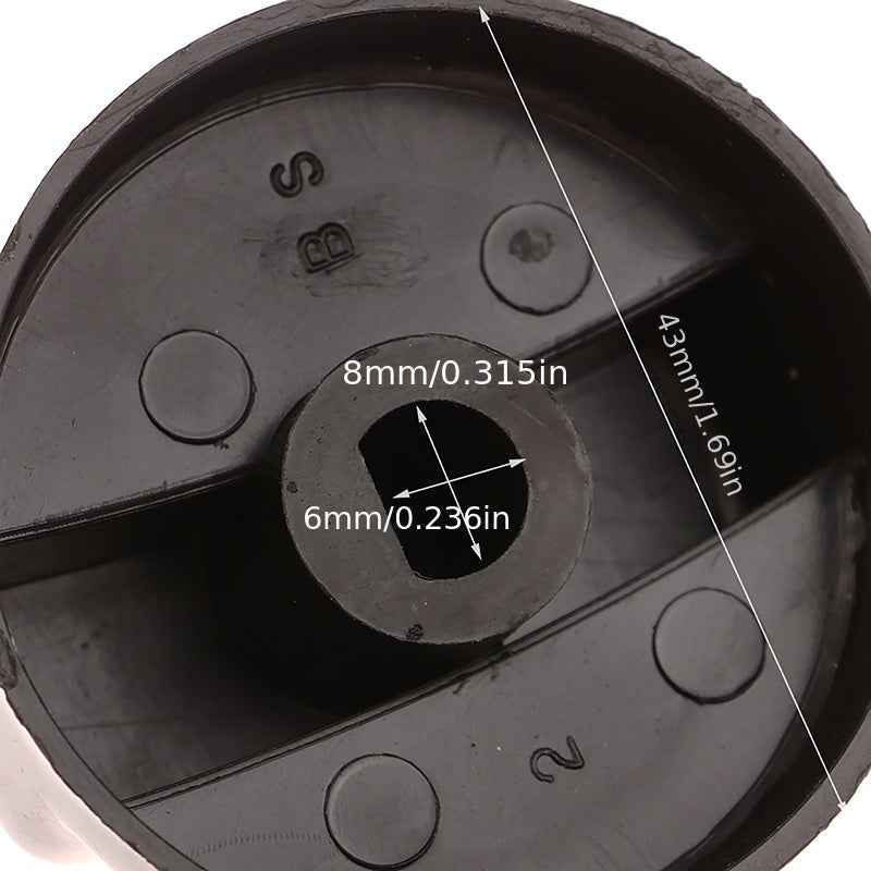 2 piezas de Perillas Negras de Plástico para Estufa de Gas de 8mm - Perillas de Control Duraderas y Resistentes al Arañazos con Agujero Fácil de Montar y Manija Giratoria para Quemador de Encimera, Horno, Diseño Minimalista | Construcción de Plástico de