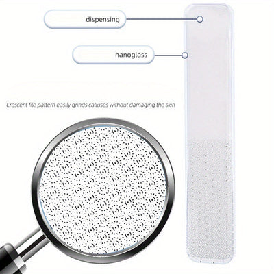 Removedor de Vidrio Nano & Lima para Pies - Herramienta Exfoliante Portátil sin Batería para Cutículas, Talones y Pieles Muertas Color Beige Claro - Instrumento de Pedicura y Manicura Sin Alcohol para Viajes