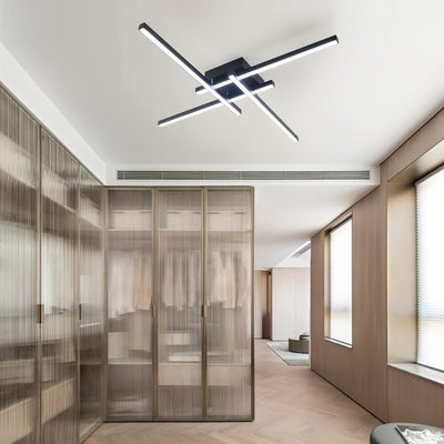 24 pulgadas/60 cm Lámpara de techo moderna, Iluminación de techo LED, Lámpara de techo empotrada negra para dormitorio, estudio, cocina, sala de estar