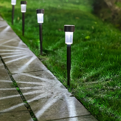 Conjunto de 10/12 Luces Solares para Exteriores, Luces LED para Jardín, Iluminación Paisajística Solar, Luz para Césped, Patio, Entrada de Coches, Jardín, Escaleras, Calle, Terraza, Festivales y Otros Elementos Decorativos al Aire Libre