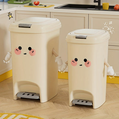 Bote de basura grande con diseño de hoja de corazón, doble apertura y material duradero - Cubo plástico para cocina, baño o dormitorio, decoración divertida y fácil acceso
