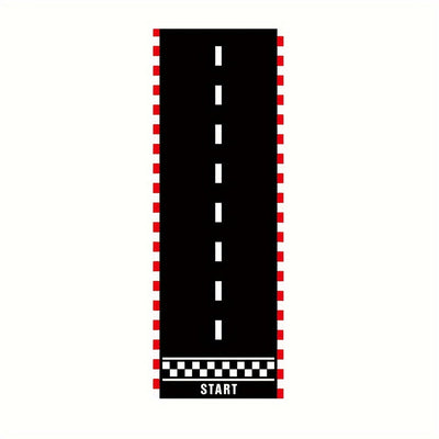 Corredor de fiesta temática de autos de carreras - 1 pancarta de poliéster a cuadros, decoración de pasillo de piso de pista de carreras no eléctrica para celebraciones de cumpleaños con temática de carreras