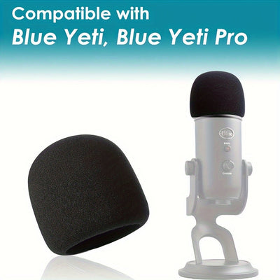 Parasol de Viento Color Rosa y Espuma para Blue Yeti, Blue Yeti Pro USB Condensador Microfono, Parabrisas de Microfono para Interior y Exterior 1 espuma + 1 peludo