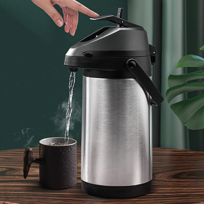 Hervidor Aislado de Acero Inoxidable de 3L - Presione para Verter, Gran Capacidad para Bebidas Calientes y Frías, Perfecto para el Hogar, la Oficina y el Uso en el Coche
