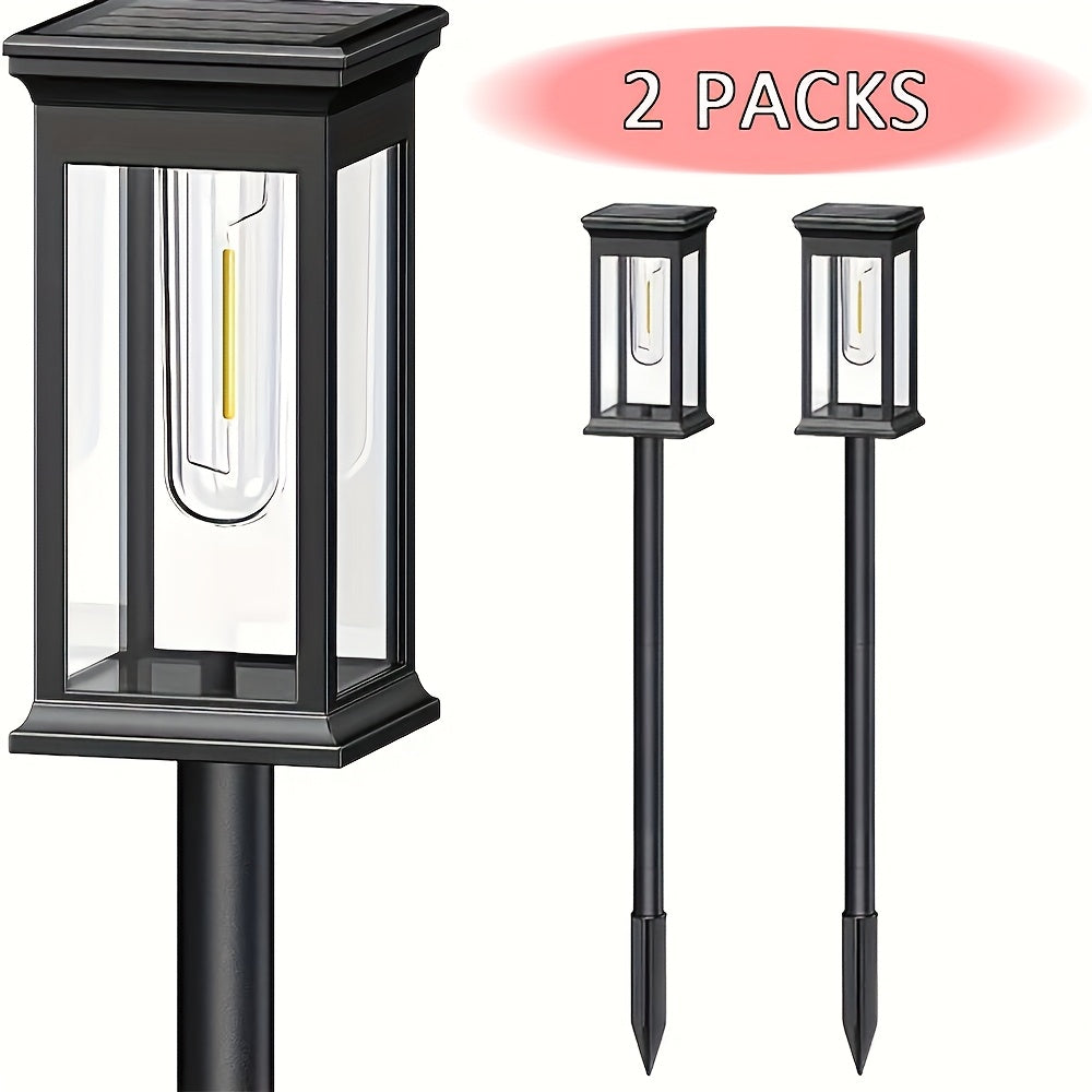 Dos Paquetes de Luces Solares para Paisajes con Luz Cálida, Iluminación Decorativa para Caminos y Jardines IP54, Lámpara Ambiental Exterior