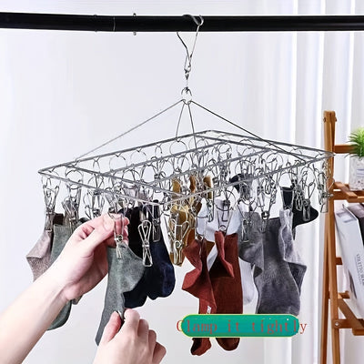 20 Piezas de Ganchos Giratorios para Ropa con Bloqueo Antiviento - Clips Desmontables Resistentes, Diseño Ahorrador de Espacio, Acabado Metálico Elegante, Colgadores Duraderos para Uso en Interiores/Exteriores, Secado de Prendas, Perchas para Ropa