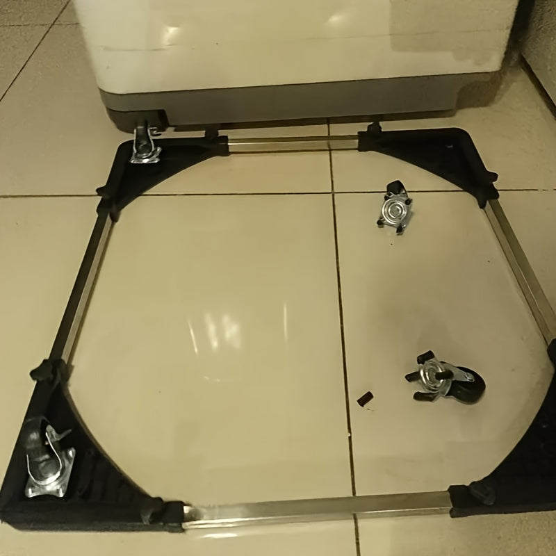 Carro de utilidad ajustable de acero inoxidable y plástico con base de plástico duradera - Organizador de refrigerador y lavadora móvil, carro de almacenamiento rodante de 4 ruedas para cocina, baño, garaje, organización de encimeras, diseño moderno y el