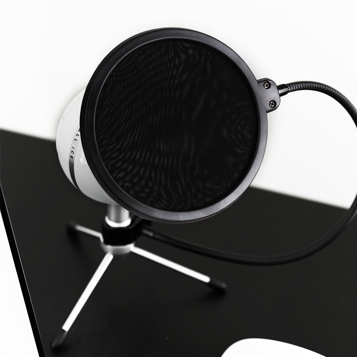 Filtra Pop Antiviento DOSLNLYA para Micrófonos con Reducción de Ruido y Brazo Ajustable 360° - Doble Capa de Absorción de Impactos, Accesorio Flexible para Estudio, Grabación, Transmisión en Vivo, Canto (), Mejora la Grabación Vocal, Diseño Flexiblizado
