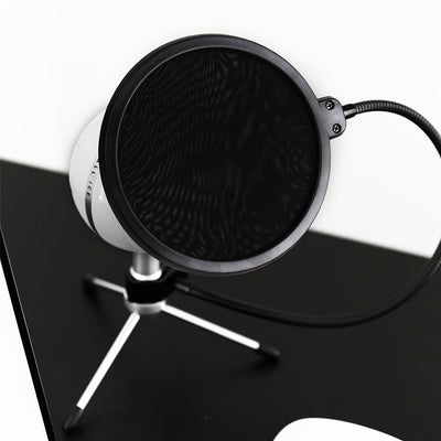 Filtra Pop Antiviento DOSLNLYA para Micrófonos con Reducción de Ruido y Brazo Ajustable 360° - Doble Capa de Absorción de Impactos, Accesorio Flexible para Estudio, Grabación, Transmisión en Vivo, Canto (), Mejora la Grabación Vocal, Diseño Flexiblizado