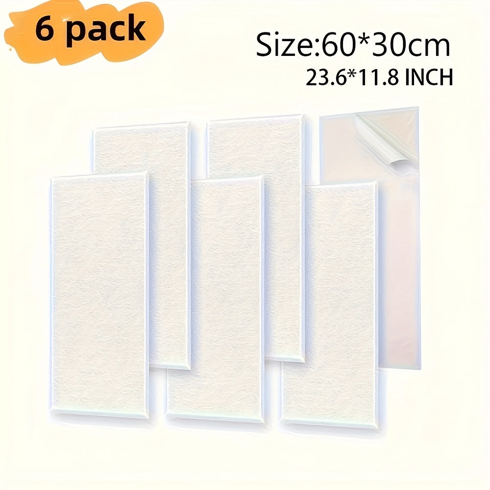 6 paneles acústicos autoadhesivos de poliéster, baldosas insonorizantes de alta densidad 30cm x 60cm, incluye colores camello oscuro, y blanco. Ideales para hogar, oficina, estudio de grabación, decoración de paredes, reducción de ruido y paredes fotográ