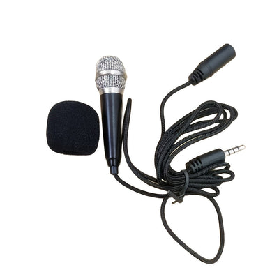 Micrófono mini portátil con conector de 3.5 mm, compatible con celulares, computadoras, laptops, tabletas, ideal para grabación, entrevistas, karaoke, juegos, videollamadas y transmisiones en vivo