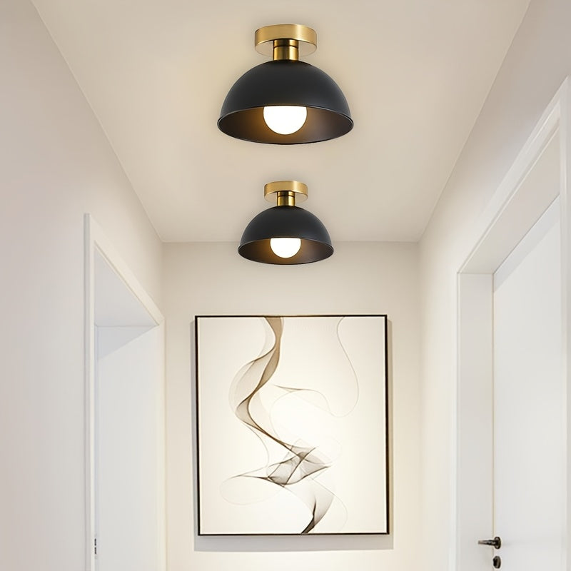 Linterna de techo estilo minimalista, fijación semienterrada en hierro fundido con portalámparas E27, ideal para pasillos, vestíbulos, dormitorios y decoración de cafeterías o tiendas. Bombilla no incluida