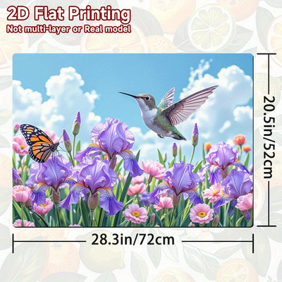 1pc Protector de Estufa - Diseño Floral con Irises Morados, Tulipanes Rosas y Follaje Verde - Superficie Resistente al Calor, Cubierta Antirrayaduras para Cocinas a Gas/Eléctricas - Decoración de Cocina Fácil de Limpiar, Compatible con Placas Inductoras,