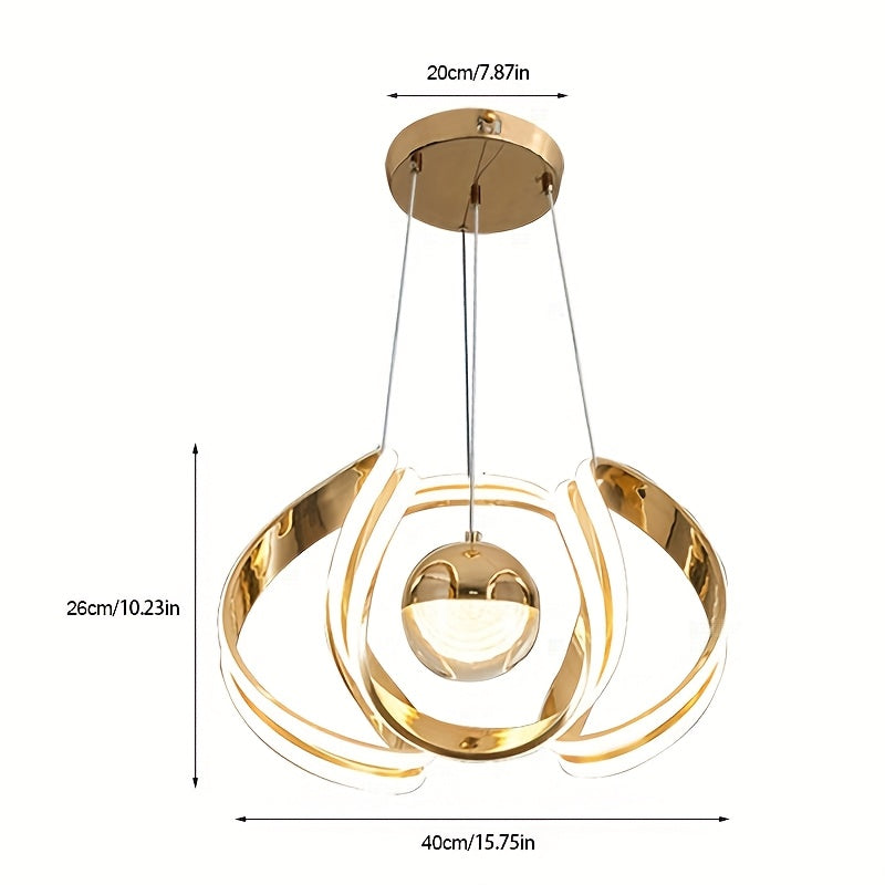 1 pieza de moderno candelabro LED con luz que cambia de color tri-color, acabado de metal pulido, montaje semi-inclinado, dirección de luz ascendente y descendente, hardware de instalación incluido, para bar, hotel, restaurante - opciones doradas/platead