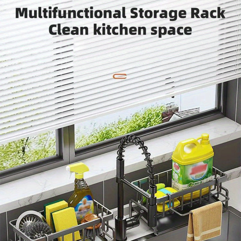 Cesta de almacenamiento para fregadero de acero inoxidable, anchura ajustable, con orificio de drenaje, para cocina, baño, lavavajillas, jabón, esponja, organizador de ropa, duradera y resistente a la corrosión, accesorios para lavavajillas.