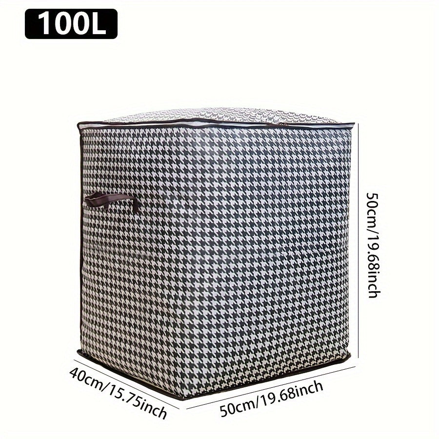 1pc Bolsa de Almacenamiento para Ropa, Bolsa Plegable con Estampado de Espiga, Bolsa Grande para Edredones, Organización y Almacenamiento del Hogar, Bajo la Cama