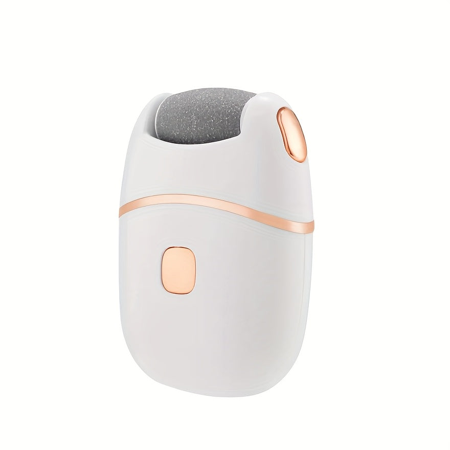 Exfoliador de pies recargable por USB, kit portátil con almohadillas de reemplazo para eliminar piel áspera y suavizar pies agrietados y secos, ideal para regalo, color beige claro