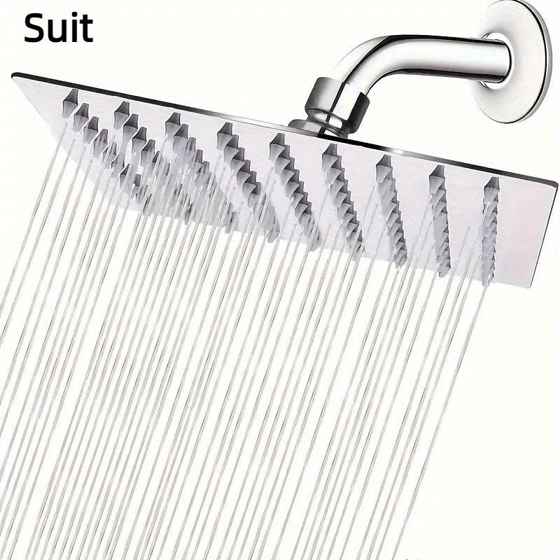 Juego de cabezal de ducha de acero inoxidable con flor - riego superior lujoso, alta presión de agua para una experiencia incomparable - diseño cuadrado, eficiente y ahorro de agua, mejora la estética del baño