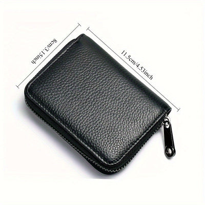 1 billetera de hombre con cremallera y compartimento para monedas - Cartera ligera para negocios y uso diario, regalo ideal para el Día del Padre, accesorio práctico