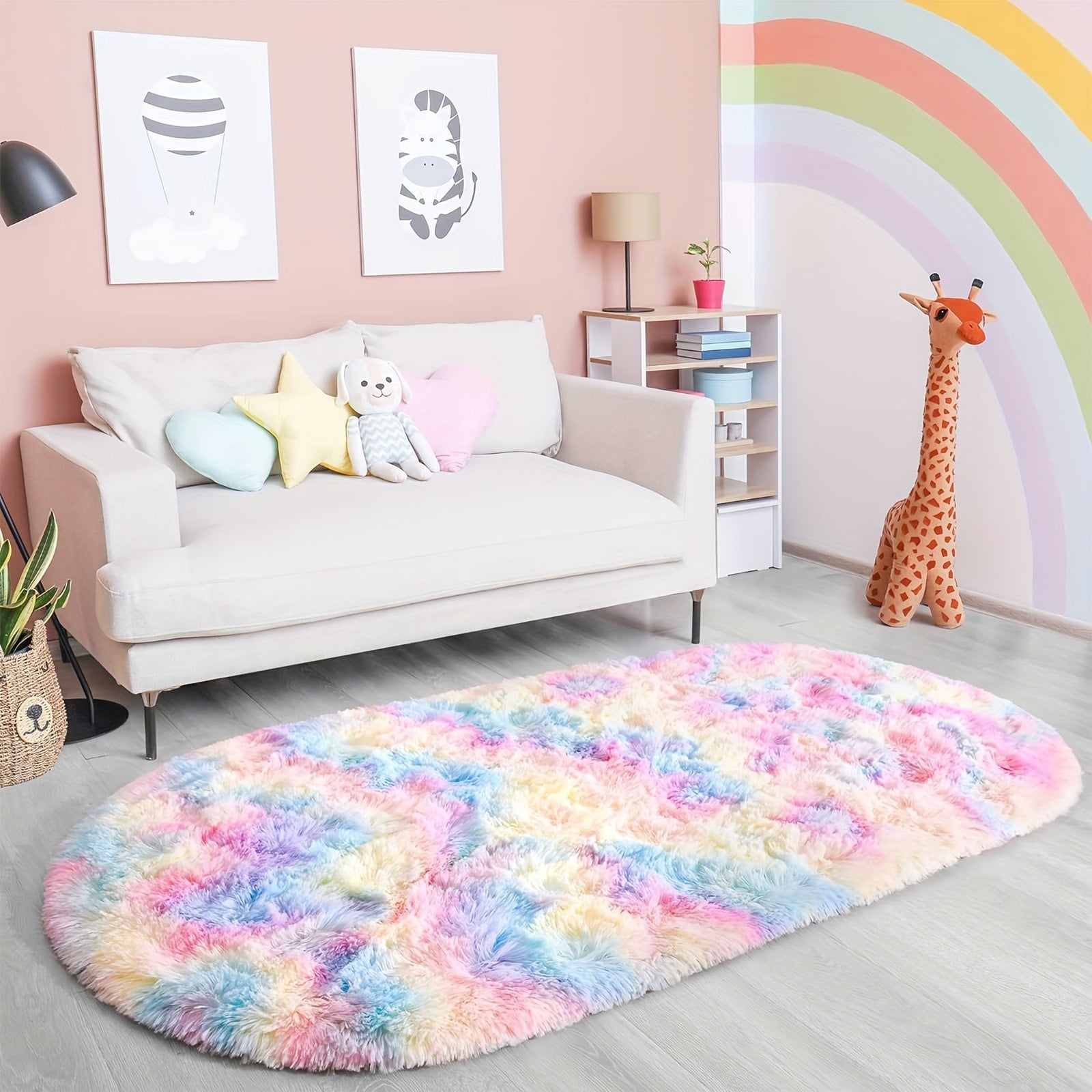 1 alfombra de peluche larga para dormitorio, suave y gentil con la piel, fácil de cuidar, ideal para dormitorio y sala de estar