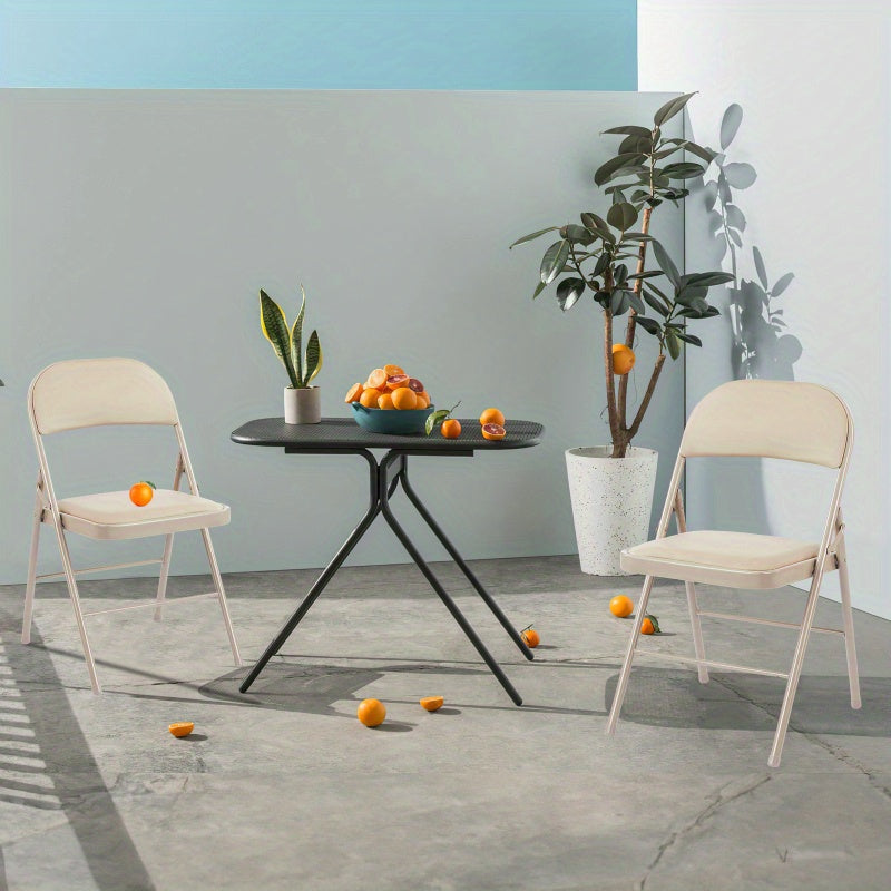 Asiento Plegable de Cuero PU Grueso - Ligero 3.67 KG, Diseño Multifuncional para Hogar, Oficina y Bodas - Asiento Duradero y Elegante, Adecuado para Todas las Estaciones