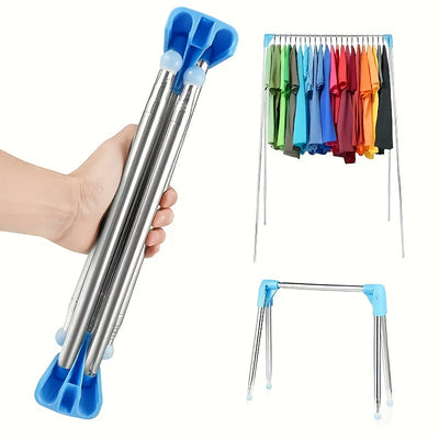 Colgador de ropa portátil multifuncional de 13-28 pulgadas, extensible y plegable, ideal para el hogar, la lavandería, el camping y los viajes, con estantes para secar.