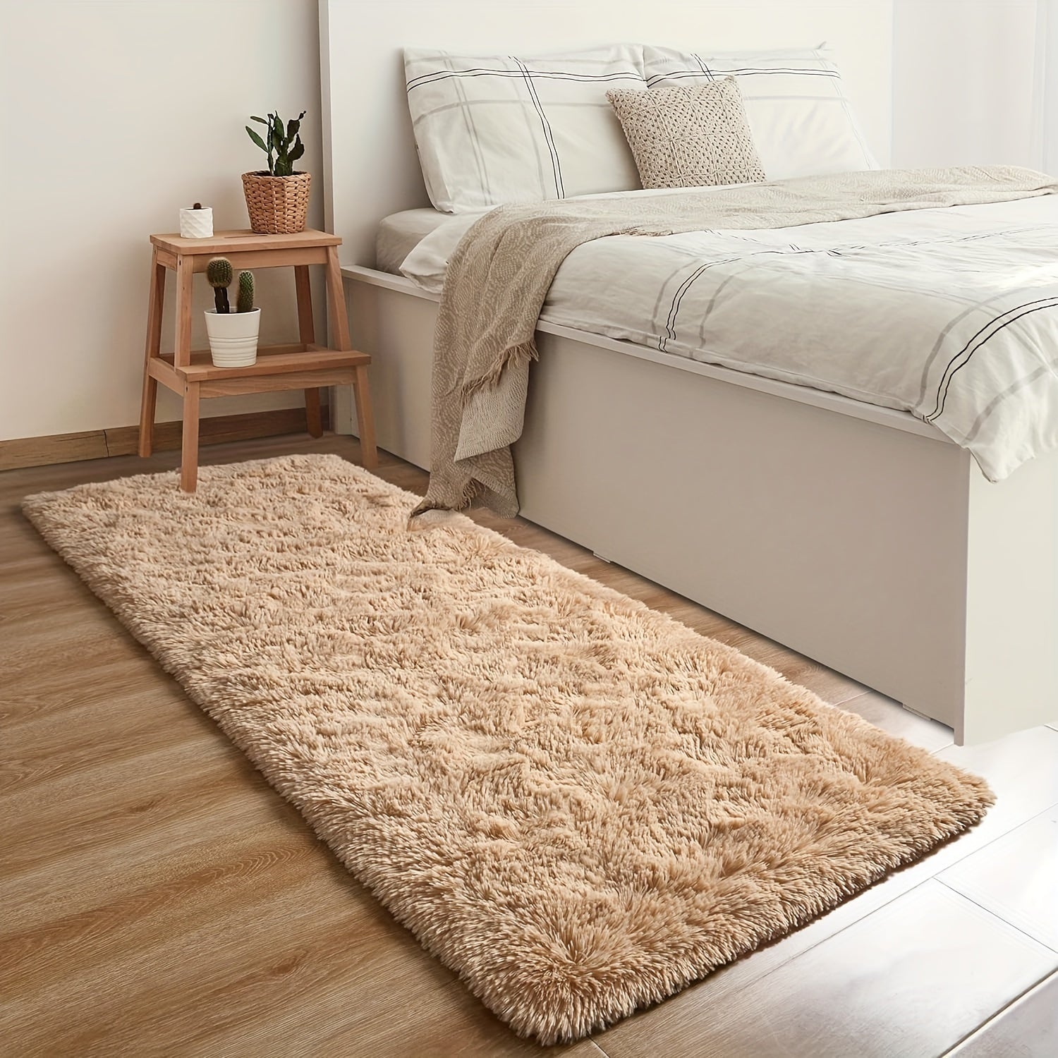 1pc Alfombra de Peluche para Área - Suave y Esponjosa, Ligera y Duradera 100% Poliéster para Dormitorio, Salón o Lado del Sofá, Fácil de Limpiar en Máquina, Disponible en Varios Colores, Comodidad para el Hogar | Alfombras Acogedoras para la Sala