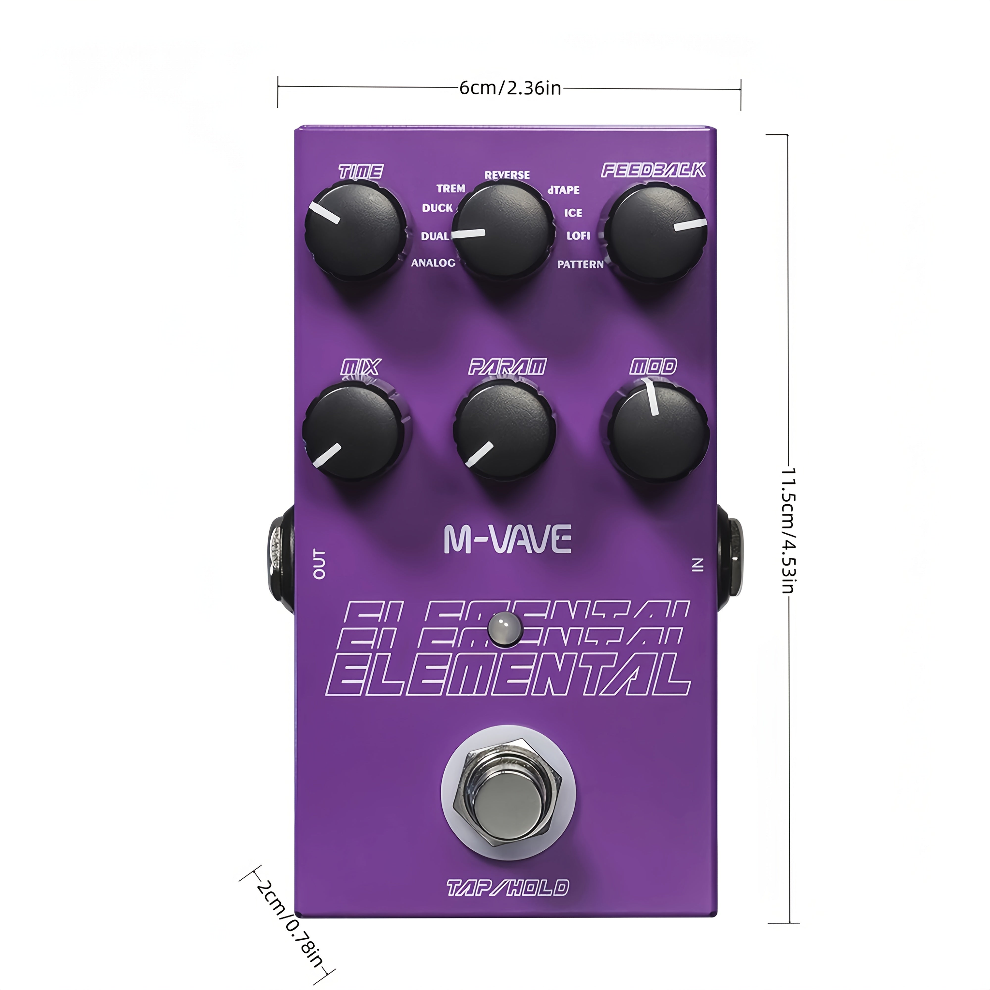 Electro-Vibe M-Vave Pedal de Retardo Digital - 9 Modos, Retardo Largo de 3000ms, Salida Estéreo, Calidad 24bit, Carga USB, Aleación de Aluminio, Sin Batería Necesaria, Pedal de Efectos de Guitarra | Diseño de Pedal Vibrante | Construcción Duradera