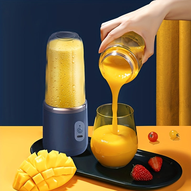 Juego de 1 licuadora portátil para batidos, licuadora de viaje para jugos, exprimidor portátil, taza exprimidora pequeña con carga, juguera multifuncional para el hogar, taza exprimidora, uso multifuncional para múltiples escenarios