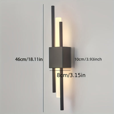 Linterna de pared LED moderna con brillo ajustable, accesorios de luz de pared metálica de doble cabeza, 3 temperaturas de color, montaje en techo, cableado duro, adecuada para salas de estar, comedores, tocadores - incluye herrajes de instalación