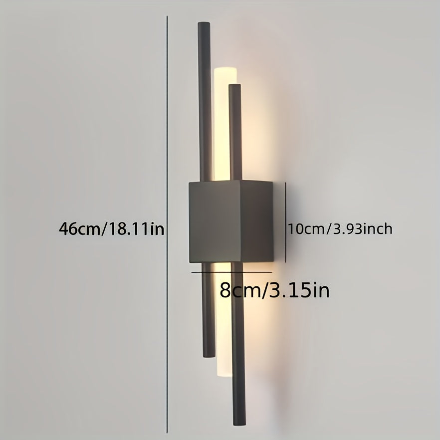 Linterna de pared LED moderna con brillo ajustable, accesorios de luz de pared metálica de doble cabeza, 3 temperaturas de color, montaje en techo, cableado duro, adecuada para salas de estar, comedores, tocadores - incluye herrajes de instalación