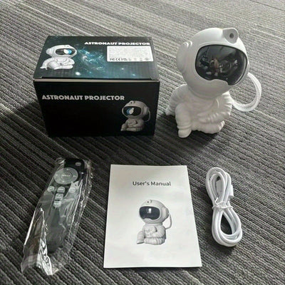 [Relajación en casa] Proyector de galaxia moderno LED Tunpahcon, iluminación nocturna con patrón de estrellas alimentada por USB, diseño de astronauta móvil controlado por telemando, brillo y color ajustables para la atmósfera de la habitación, ideal par