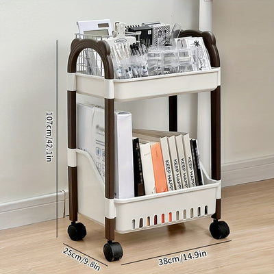 Carrito de Almacenamiento de Plástico Versátil - Impermeable, Organizador Multinivel para Libros, Snacks y Más - Perfecto para el Hogar, la Oficina o el Dormitorio